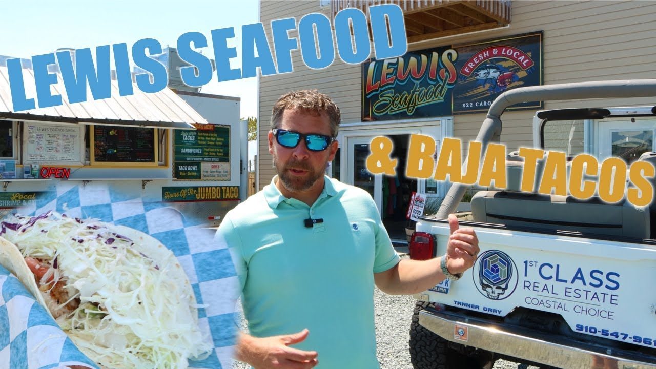 Still frame from the video: Lewis Seafood and Lewis Food Shack | Topsail Beach NC with Topsail Tanner